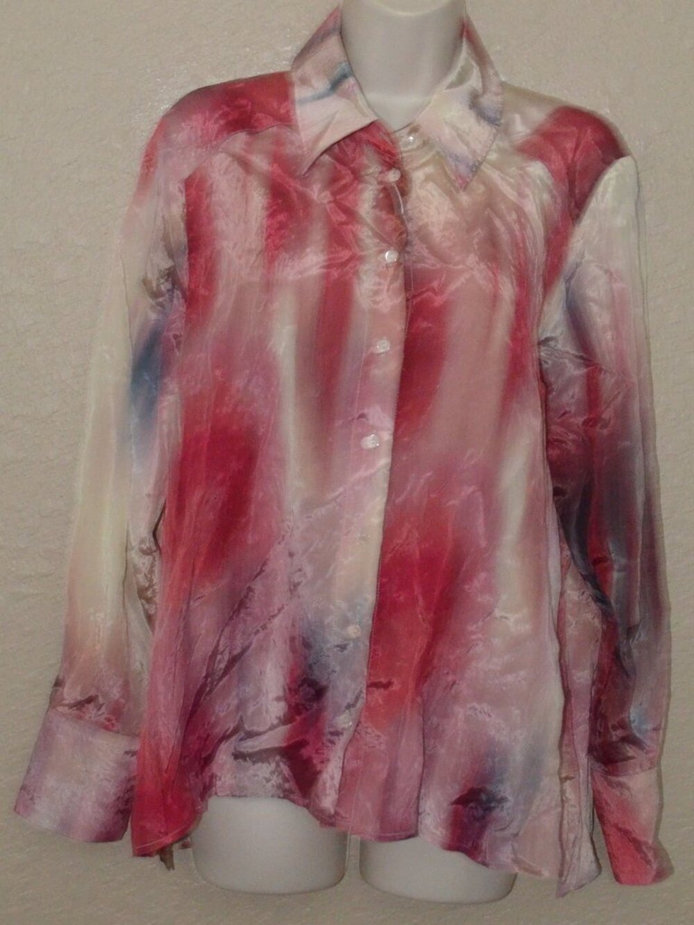NWT $368 Sz 40 6 Momoni Ticuna Magenta Long Sleeve Blouse